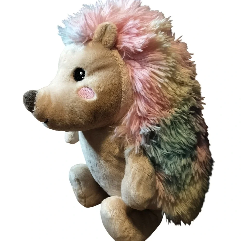 Build-A-Bear Cool‎ Quills Hedgehog 16 in Embroidered Pink Cheeks, Tie Dye Fur